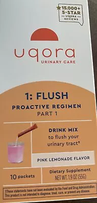 *Uqora Flush Urinary Care Proactive Regimen Pink Lemonade Flavor Exp 6/25 • $20