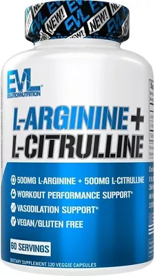 L Arginine L Citrulline 3000Mg Supplement (240 Capsules) Nitric Oxide Pills For • $20.05