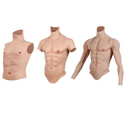 IMI Fake Muscle Chest Silicone Fake Male Chest Abdominal Muscle Suit For Cosplay • £127.99