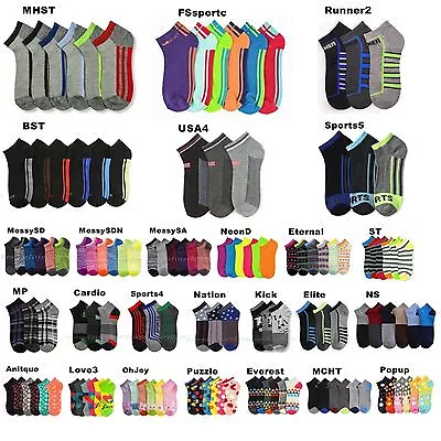 6& 12 Pairs Lot Men Women Spandex Socks Multi Pattern Fashion Casual 9-11 10-13 • $8.99