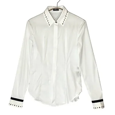 Versace Women’s Dress Shirts White Cotton Stud Detail Full Sleeve Size S • $180