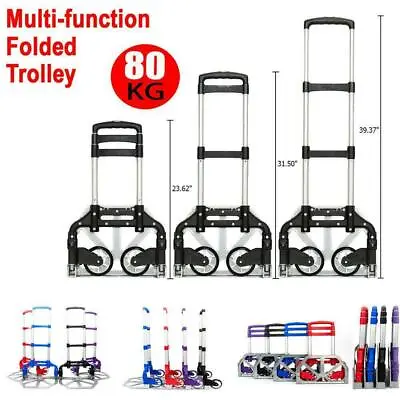 £22.99 • Buy 80KG Heavy Duty Foldable Hand Sack Truck Barrow Cart Trolley Cart Castor Wheels
