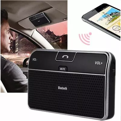 Car Kit Clip Hands Free Multipoint Wireless Bluetooth 4.0 Speakerphone Speaker • $19.75