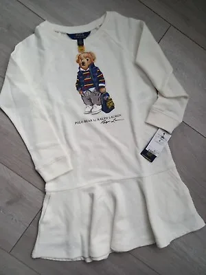 £35.99 • Buy Ralph Lauren Polo Girls Ted Teddy Bear Sweater Cream Dress 6 Years