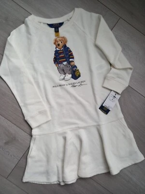 £35.99 • Buy Ralph Lauren Polo Girls Ted Teddy Bear Sweater Cream Dress 6 Years