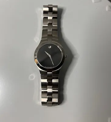 Movado Juro Stainless Steel Black Dial Wrist Watch 605023 Retail $479.99 • $339