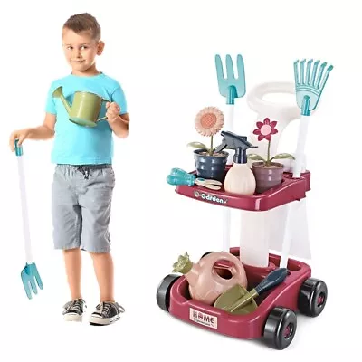 23 Pcs Kids Gardening Tool Kit Pretend Home Garden Play Children Birthday Gift • £21.59