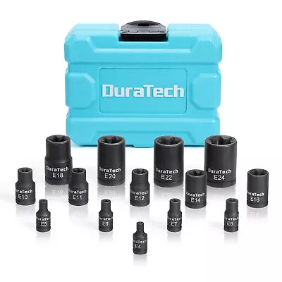 DURATECH 14 Pcs Female E-Torx Torque Socket Set Impact Socket E4-E24 1/4 -1/2  • $25.99