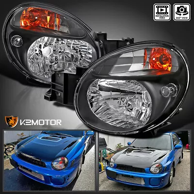 Black Fits 2002-2003 Subaru Impreza WRX/Outback Headlights Lamps Left+Right Pair • $125.38