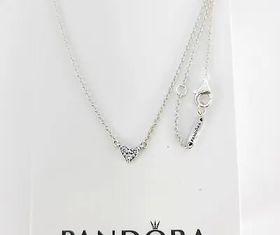 Pandora Triple Stone Heart Collier Necklace # 393014C01-45 -  17.7 Inch • $46.99