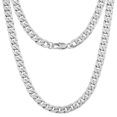 £34.99 • Buy Mens Necklace - 9mm Curb Cuban Chain - Silver Stainless Steel - By Silvadore UK