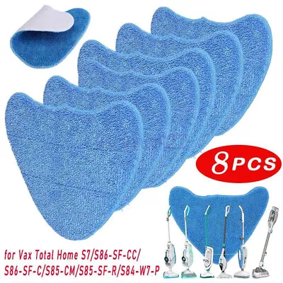 8x For Vax Steam Mop Pads S86-SF-CC S86-SF-C S85-CM VAX Steam Cleaner Microfibre • £14.59