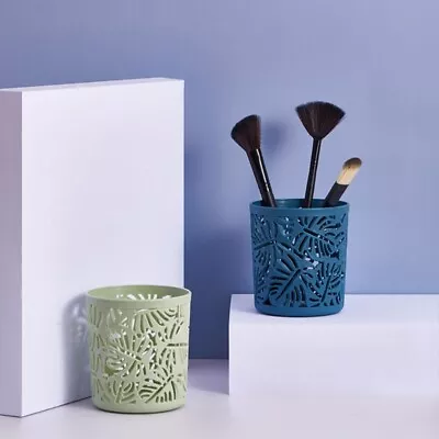 Plastic Hollow Leaves Pencil Holder Desk Organizer Brush Storage Container • $14.85