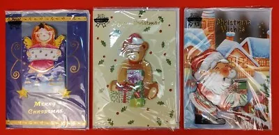 3 Pack  Musical 3D Christmas New Years Cards Lights Up Plays Xmas Jingles • $19.99