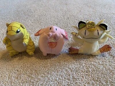 $14.95 • Buy Vintage 90s Pokemon Applause Sandshrew, Chansey, Mewtwo 3  Plush Stuffed Animals