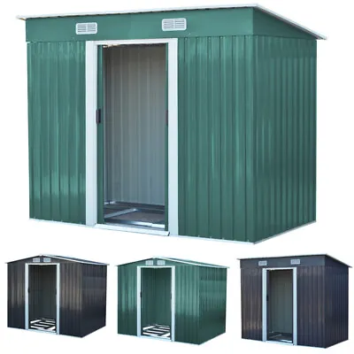£189.95 • Buy Garden Shed Metal Apex Pent Roof Outdoor Storage 4 X 8, 6 X 8, 10 X 8 Tool Sheds