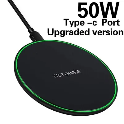 50W Fast Wireless Charger Charging Pad For Apple IPhone & Samsung • £6.78