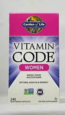 Garden Of Life Vitamin Code Women 240 Capsules Wholefood Multivitamin Vegan • $49.98