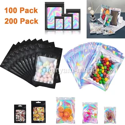 Resealable Mylar Bags Smell Proof Food Storage Bags Ziplock Packaging Foil Pouch • $16.64