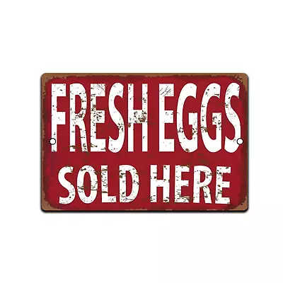 TIN SIGN Eggs Farm Fresh Kitchen Cottage Farm Rustic Metal Décor • $13.95