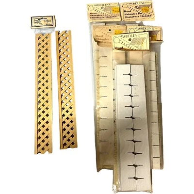 $24.99 • Buy Vtg Woodline Roof Shingles Miniature Houses Dollhouses 5 Pks Cardboard 2 Lattice