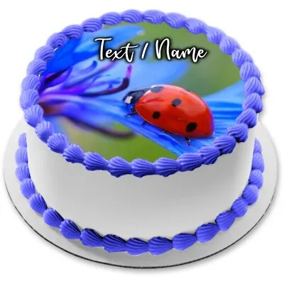 Ladybug Cake Pad Edible Party Decoration Personalized Name Birthday New • £7.68