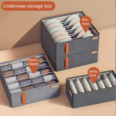 Drawer Organiser Wardrobe Neat Tidy Storage Box For Bra Underwear Socks Storage • £13.20