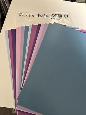 Pack Of 22 X A4 Pastel Colour Satin Card .  As Pictures • £4.05