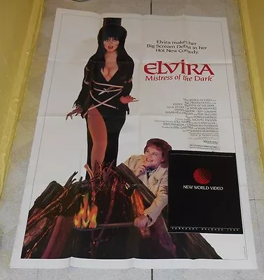 Original ELVIRA MISTRESS OF THE DARK Poster & New World Video Brochure Lot • $75