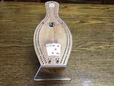 Vintage Bowling Pin Cribbage Board Wood And Lucite Never Used • $25