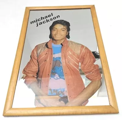 Vintage 80s Michael Jackson Mirror Glass Frame 12  X 9  • $49.96