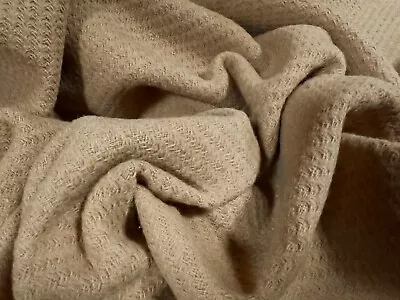 Textured Heavyweight Wool Fabric Per Metre - Plain - Camel • £12.99