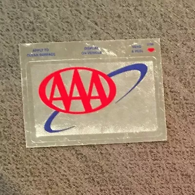 AAA TRIPLE A SIlver Foil AMERICAN AUTOMOBILE ASSOCIATION DECAL Sticker • $1.90