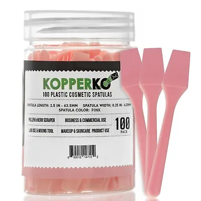 KOPPERKO 100 Pack - 2.5 Inch Cosmetic Spatulas - Small Plastic Spatula - Pink • $6.97