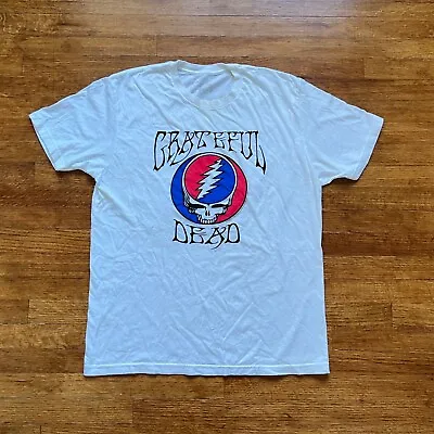 Grateful Dead Shirt Adult Medium White Steal Your Face Bob Thomas 2012 • $11.01
