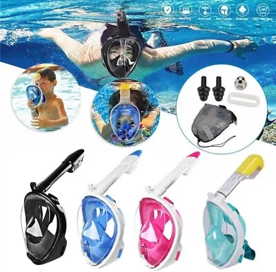 Adult Full Face Snorkel Mask Diving Mask Snorkel Set Anti-Fog Swimming 180° View • $14.70