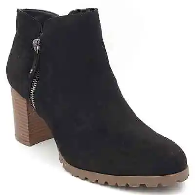 Style & Co Women Block Heel Ankle Booties Idee Size US 9M Black Faux Suede • $8.05
