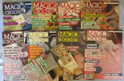 Vtg Lot Of 9 Magic Decorative Crochet Magazine Patterns Doilies Afghans Bedspred • $54