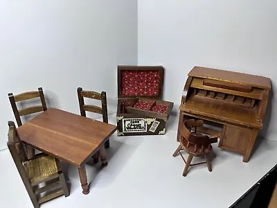 Vintage Dollhouse Furniture LOT 1:12 Wood • $25