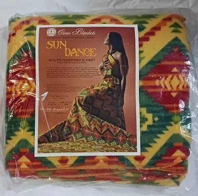 Owen Blankets Vintage Sun Dance 4029 TWIN Polyester Blanket 66x90 USA Reversible • $33