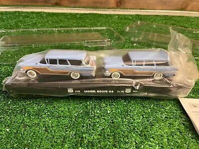 O Scale O Gauge Lionel Route 66 Flat Car W/2 Station Wagons /Diecast Trucks New • $54.49