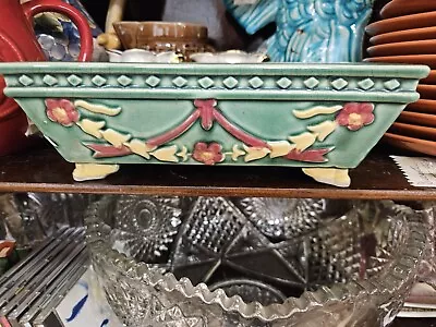 Vintage Majolica Green Planter 10 Inche • $42.50