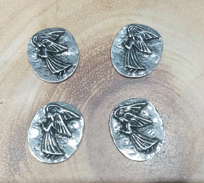 £9.50 • Buy Angel Pocket Stone. Pewter 1  X 5/8 , Meditation, Focus, Angel Amulet.