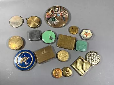 Vintage Powder Box Compact & Mirror Lot Of 17 ~ Estee Lauder ~ Coty ~ Elgin • $29.95