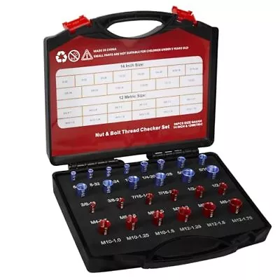 Nut And Bolt Thread Checker 26PCS Bolt And Nut Identifier Gauge Easy To Use T... • $36.94