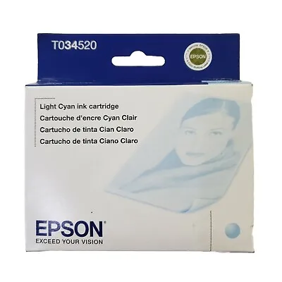 Genuine Epson T034520 Light Cyan Ink Cartridge Printer 2200 Expired 2015 New • $27.59