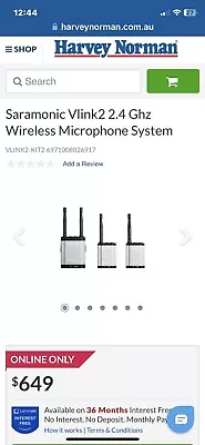 Saramonic Vlink2 Wireless Microphone & Two-way Comms Set For Dslr Video Camera • $390
