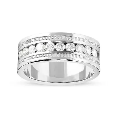 14K White Gold 1 1/10Ct Diamond Men's Wedding Band • $2499.99