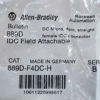 Allen Bradley 889D-F4DC-H Ser. B IDC Field Detachable Straight Female 4pin • $20