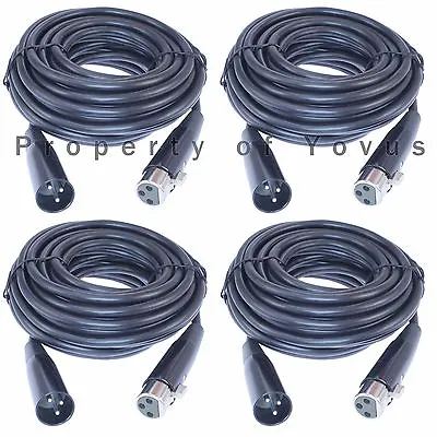 4pack 25ft Foot 3 Pin XLR Male To Female Cable Shielded Balanced Microphone Cord • $25.64